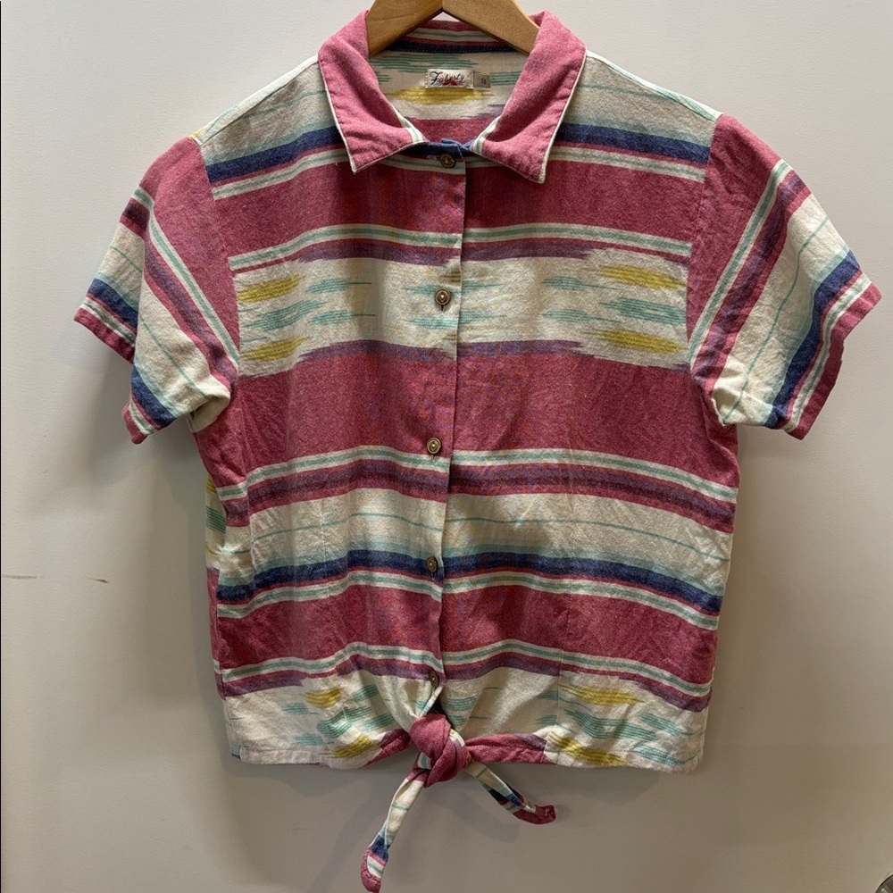 Faherty Pink and Blue Striped Shirt